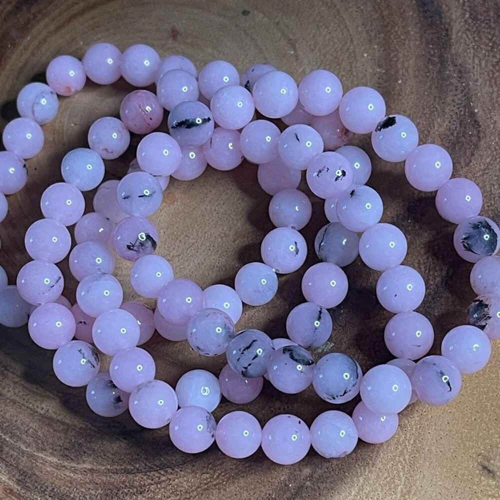 Pink opal 8mm stretch bracelet beaded bracelet 7” stretch crystal healing natura